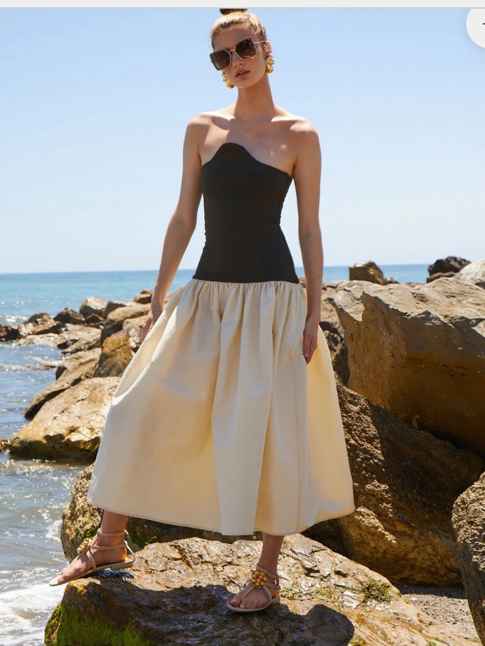 THE IQ COLLECTION
VESTIDO MANILVA - Strapless Taffeta Midi Dress - M - NWT